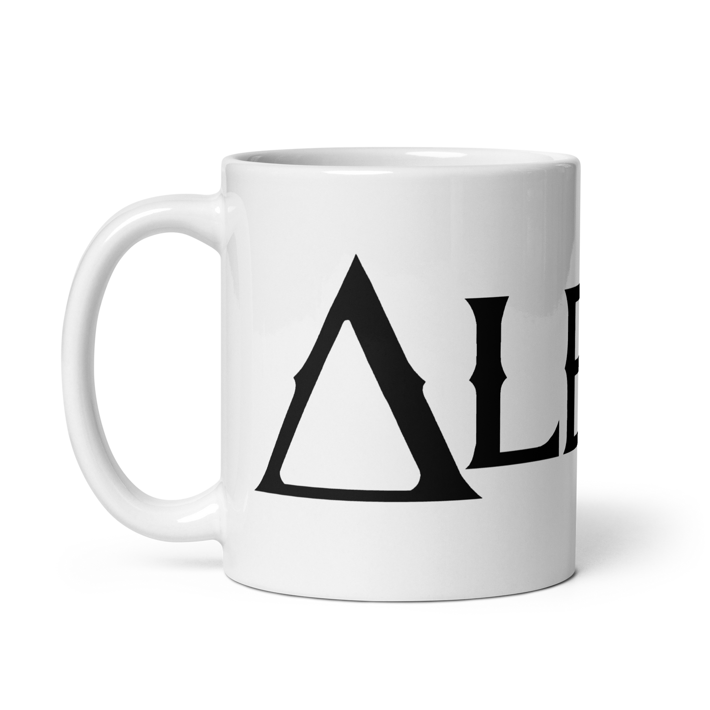 White glossy mug