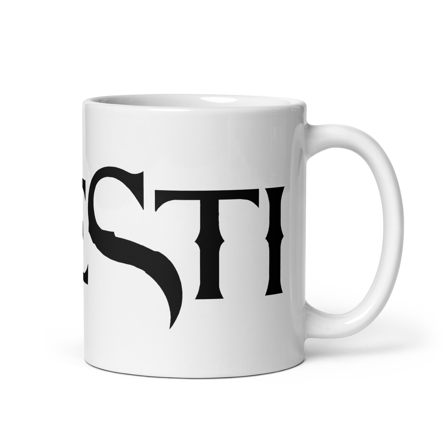White glossy mug